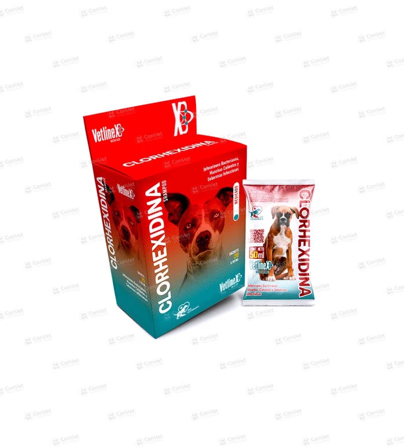 Vetlinex Shampoo Clorhexidina x 50 ML x Cj x 20 UND