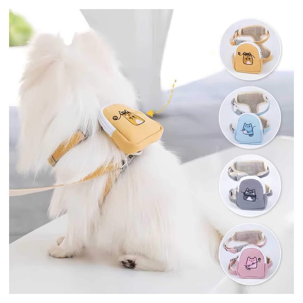 Pechera con Mochila Dibujo Gatito para Perros