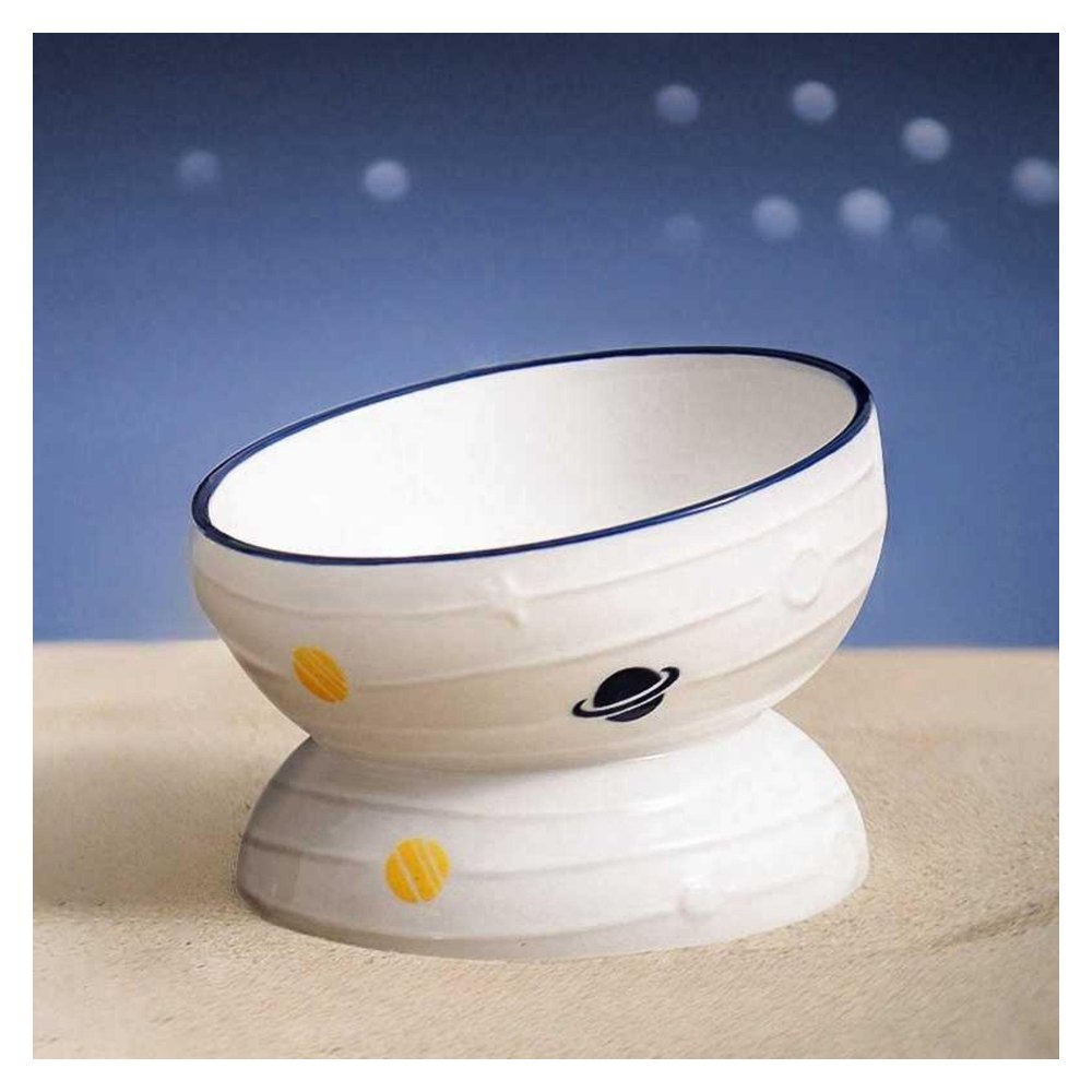 Plato de Ceramica para Gatos Diseño Espacial
